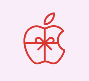 Apple logo in gift wrap