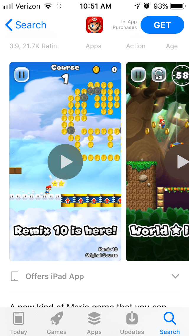 super mario run ios